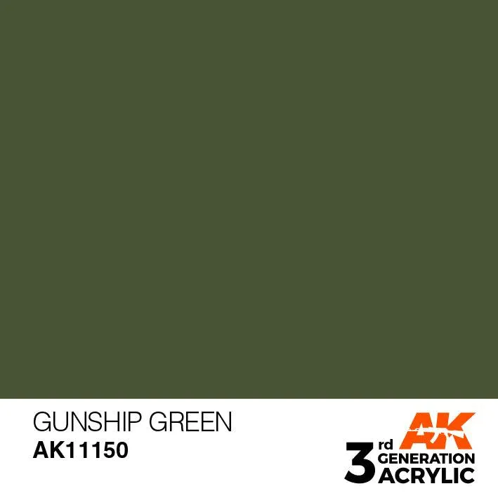 AK Interactive AK11150 3G Gunship Green Acrylic Paint 17ml