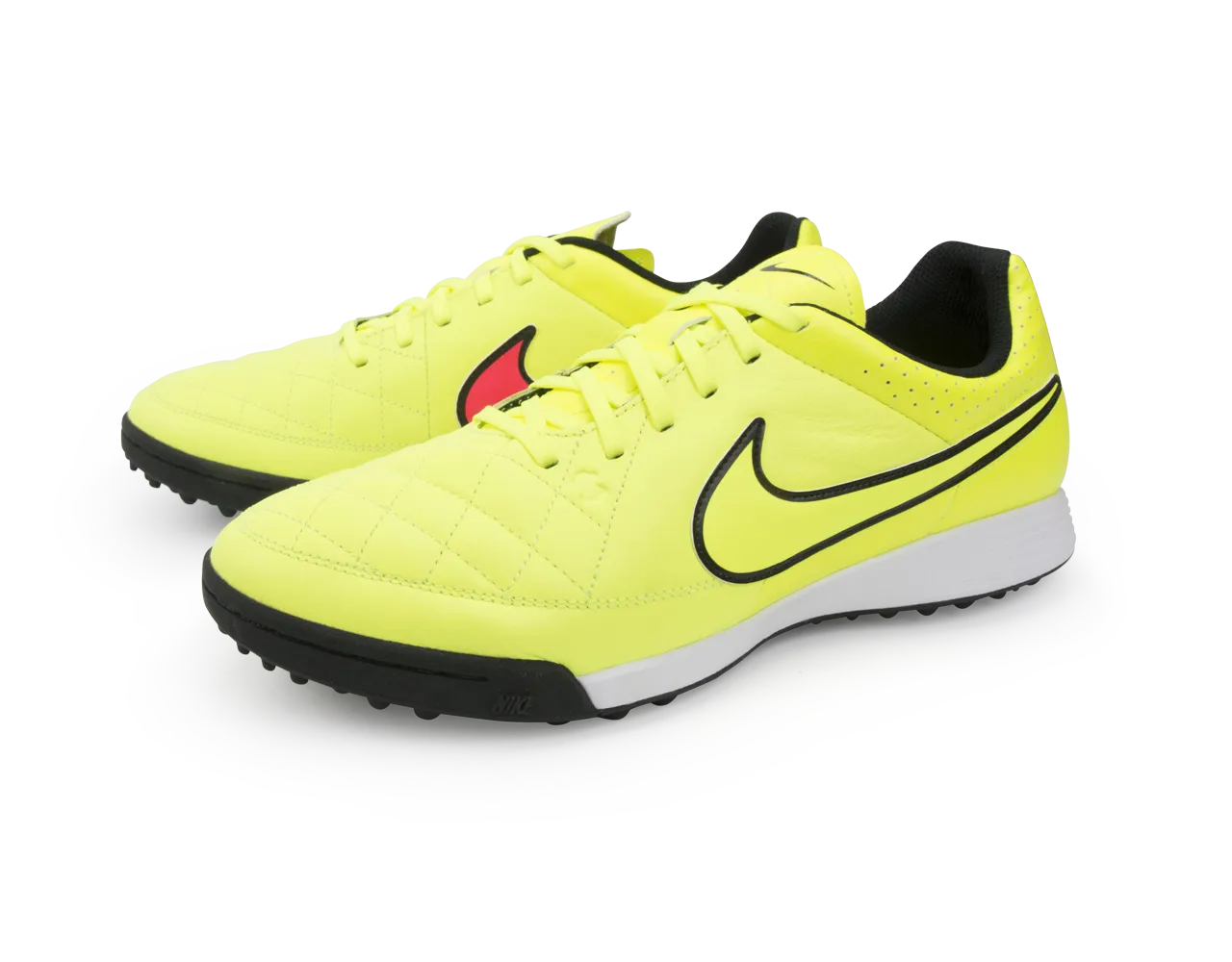 Nike Men's Tiempo Genio Leather Turf Soccer Shoes Volt/Hyper Punch/Black