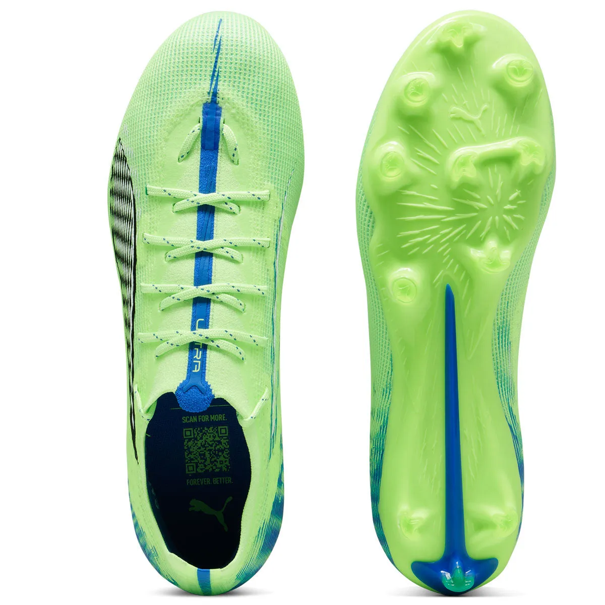 Puma Ultra 5 Pro FG/AG Football Boots - Adult - Fizzy Apple/White/Blue