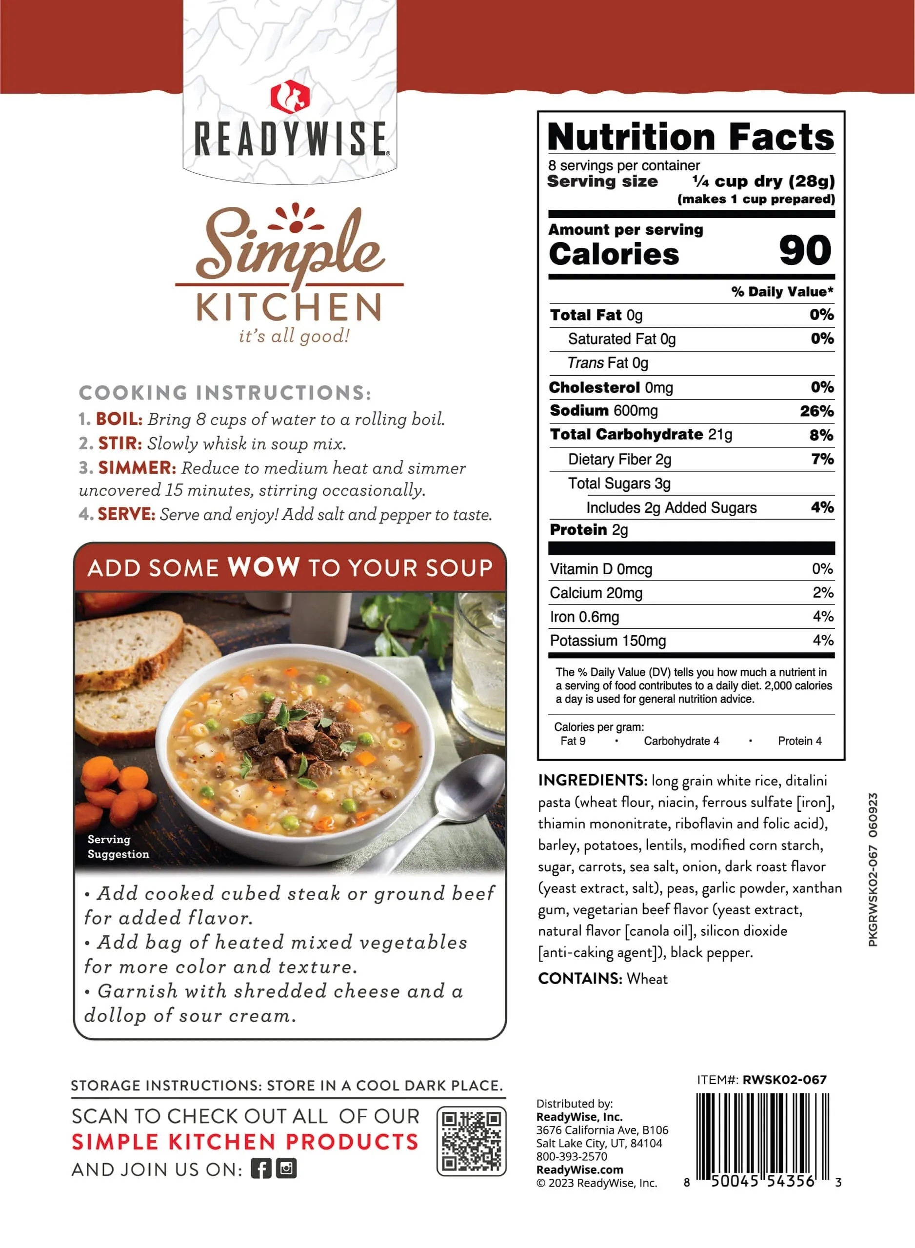 ReadyWise - Vegetable Beef Soup - 6 Pack
