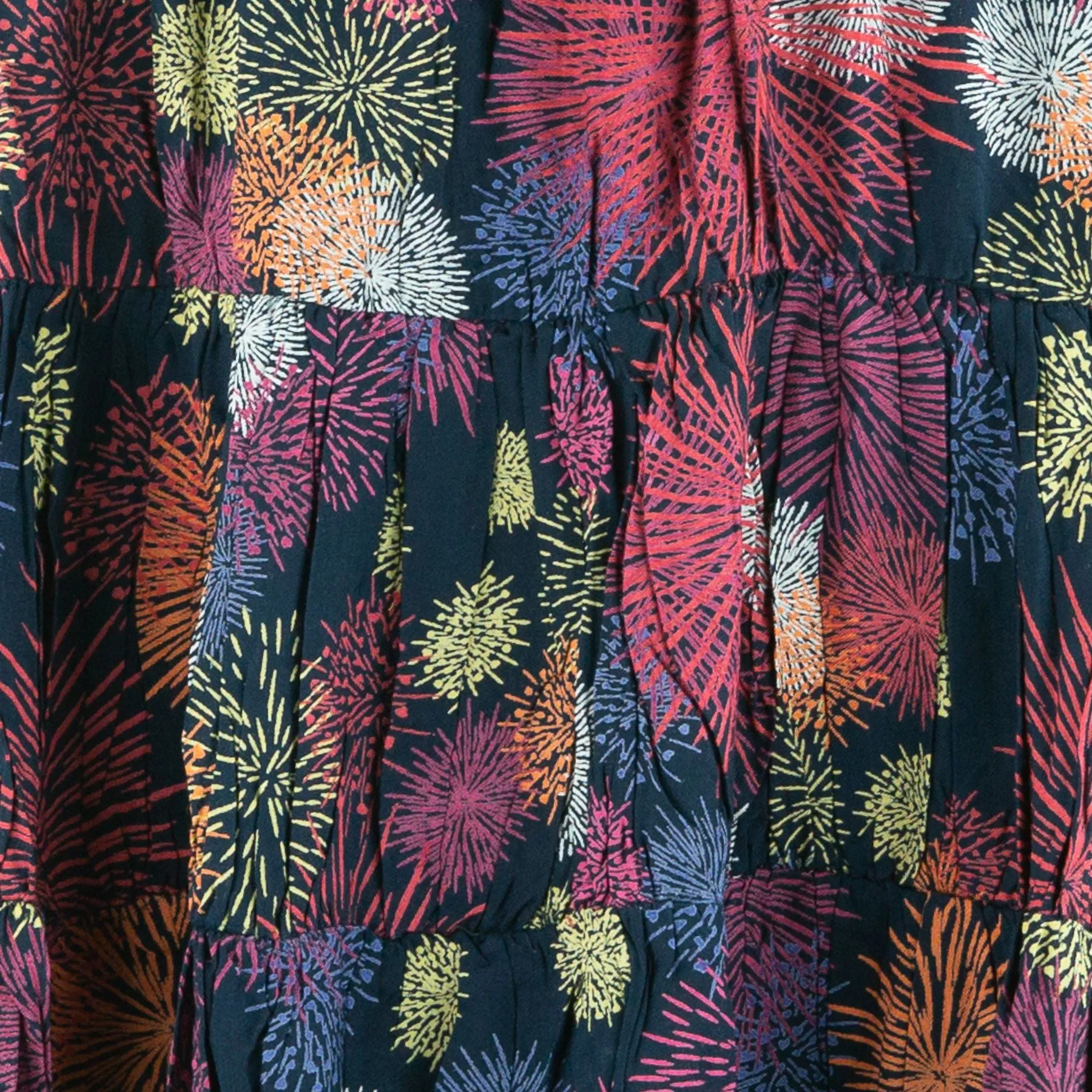 Tier Drop Summer Dress - Fireworks Rayon