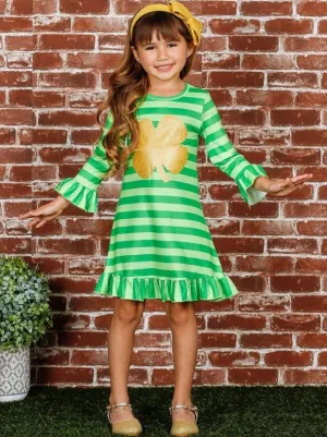 You're Pure Gold Striped Clover Dress